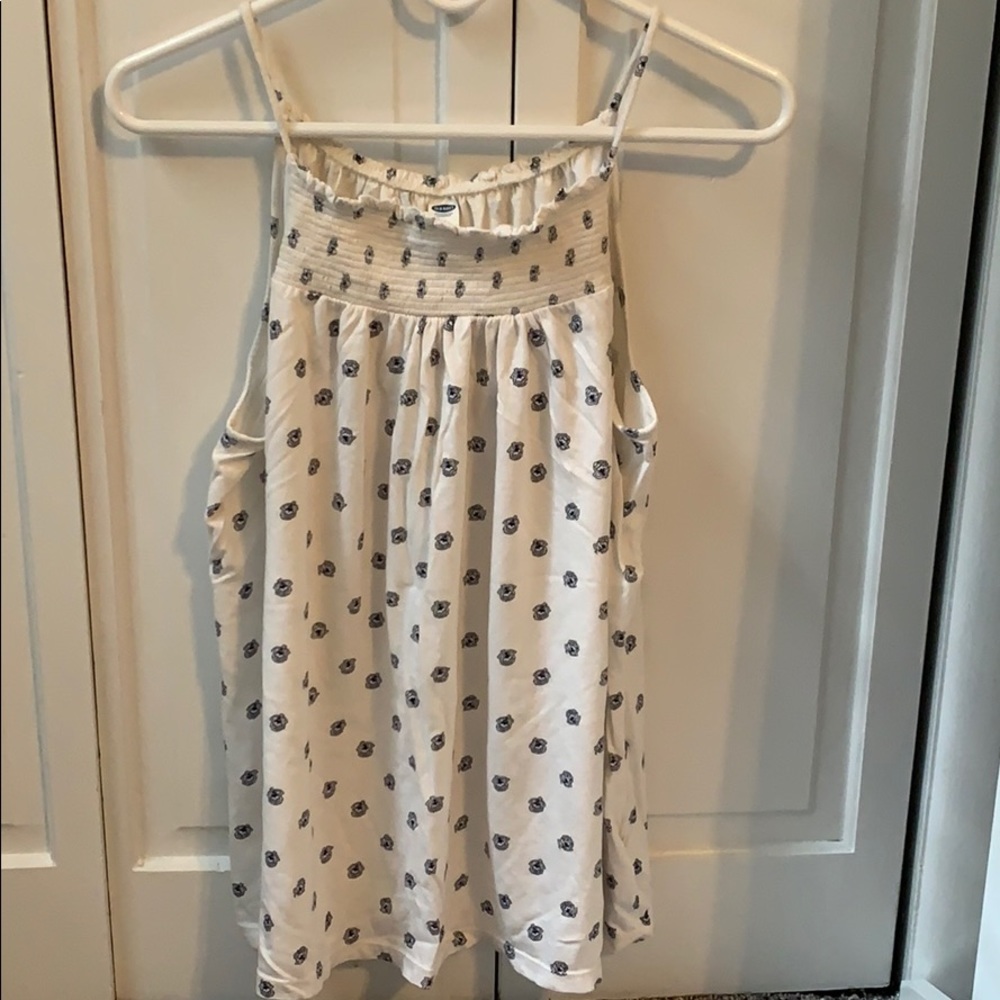 Ivory and navy tank top- sz M